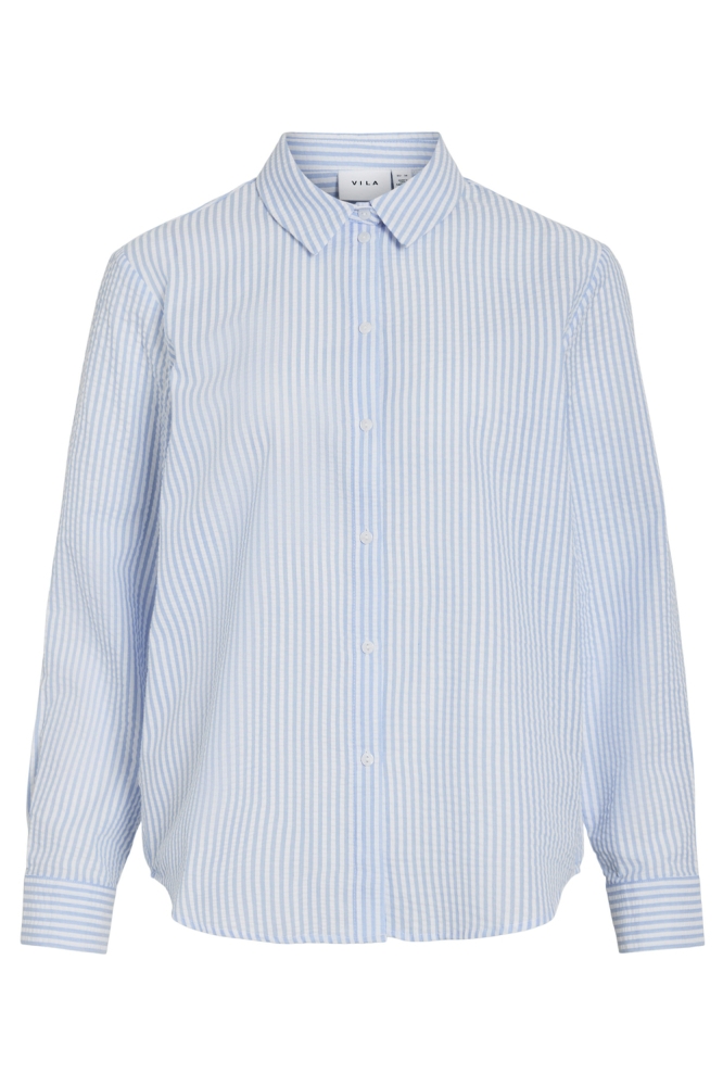 VICORALINA STRIPE L/S SHIRT/LN 14107218 SNOW WHITE/KENTUCKY